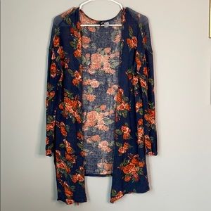 Navy and rose light-weight cardigan